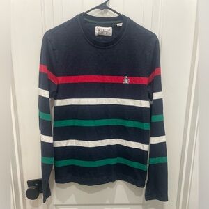 Original Penguin Navy Crewneck with Red White and Green Accents